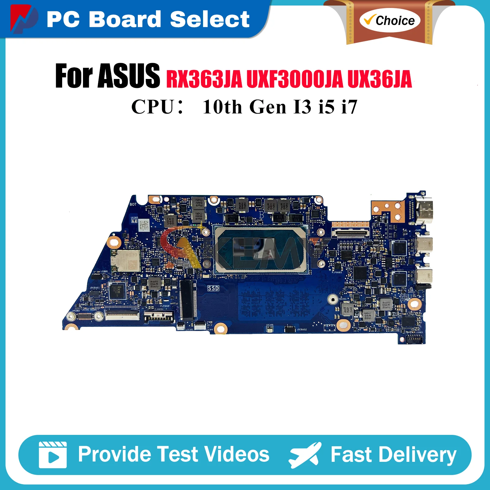 

UX363JA Laptop Motherboard For ASUS ZenBook UX363 RX363JA BX363JA UXF3000JA UX36JA Mainboard With 10th Gen I3 i5 i7 tests OK stk