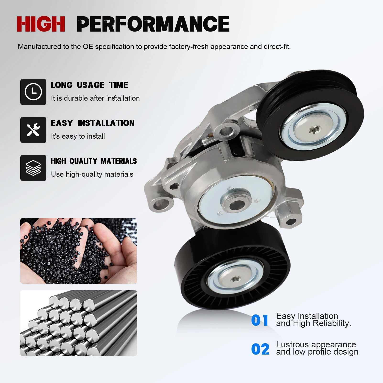 طقم محرك حزام اعوج 2 قطعة مع شداد وبكرة المهمل لكامري/كورولا/RAV4 2010-2017 166200 V020، 39106، 6PK1256، 49449