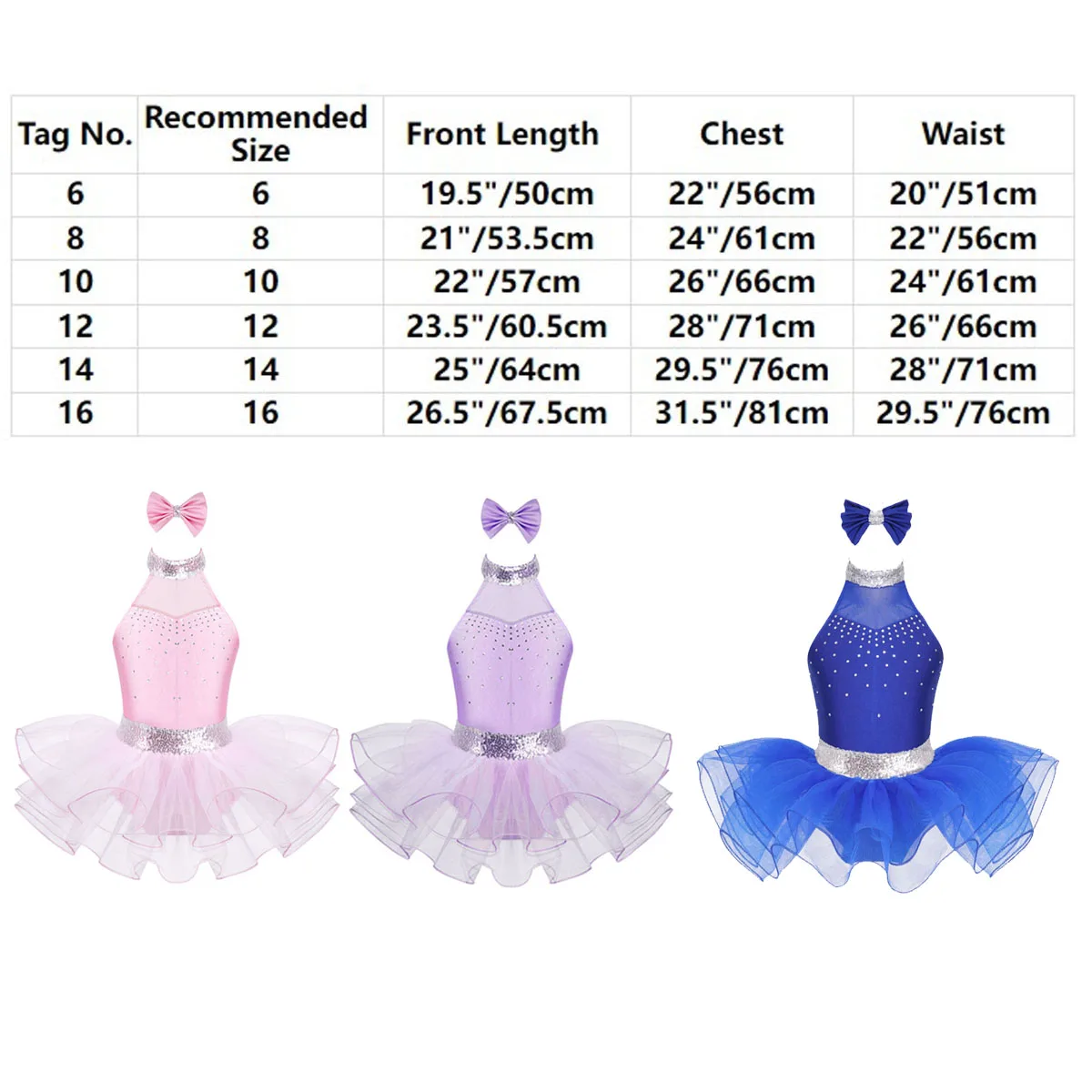 Kinder Mädchen Tutu Ballett Kleid Pailletten Strass Ballerina Trikot Gymnastik Kostüme Ärmel Abbildung Ice Skating Dancewear