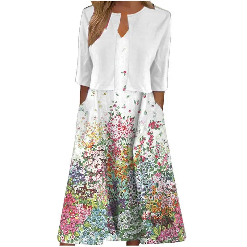 

Floral Print Vest Dress Ethnic Style Women's Fashion Summer Dress Q 97489 Cross-Border Trade Suitable for All Seasons