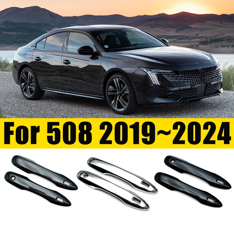 

For Peugeot 508 508L R83 MK2 2024 2023 2022 2021 2020 2019 Anti-scratch Car Door External Handle Sticker Covers Car Accessories