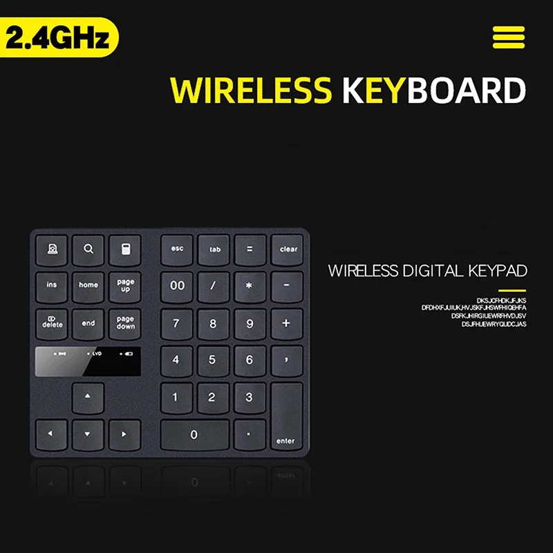 2.4G Draadloos Digitaal Toetsenbord Opladen 35 Toetsen Knoppen Multimedia Nummer Numeriek Toetsenbord USB Ontvanger Plug Oplaadbare Numpad