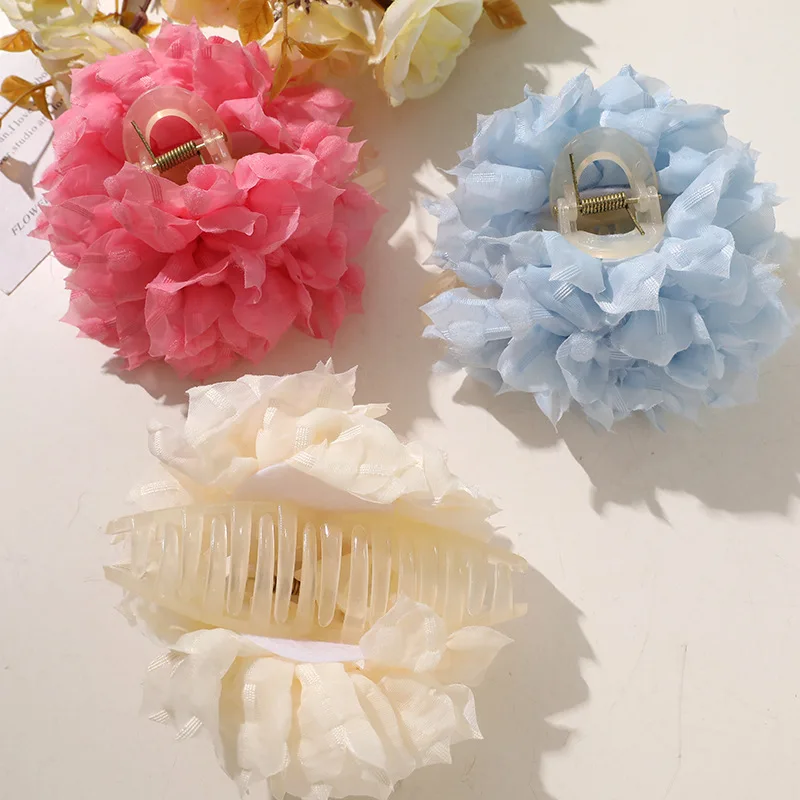 Flower Claw Clip 3D Elegant Korean Style Versatile Hair Accessory for Women Spring Summer Fresh Premium Lightweight Charm