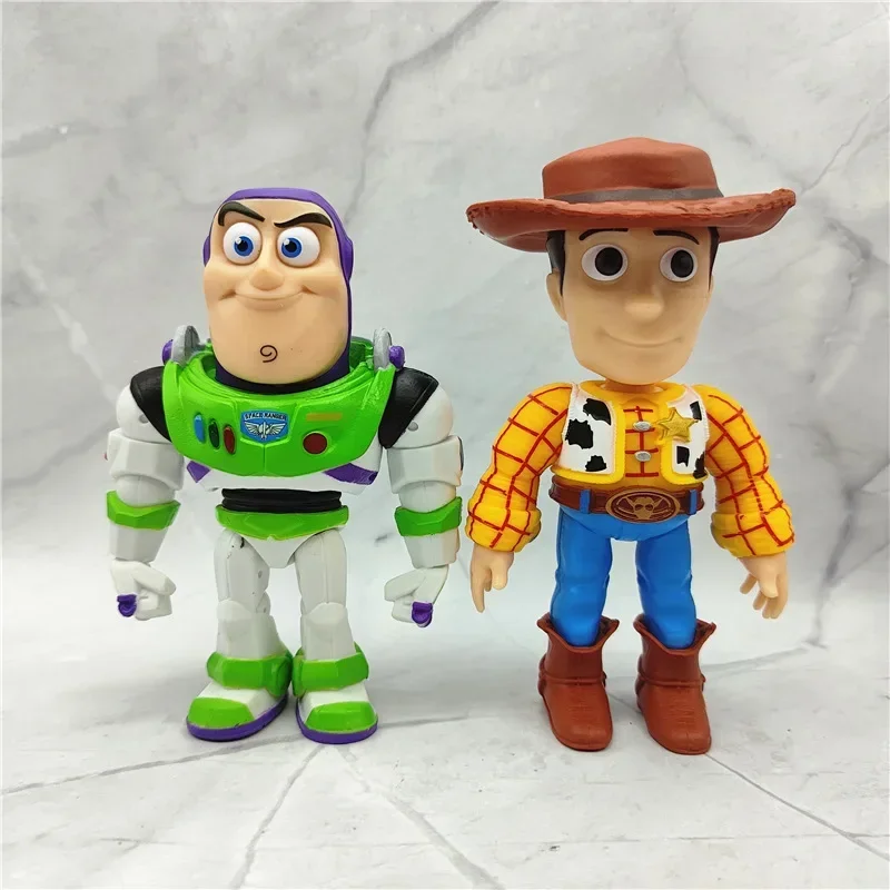 2pcs Disney Toy Story Woody Buzz Lightyear Standing Posture Cake Decorations Ornaments Model Figures Toy Doll Birthday Gift