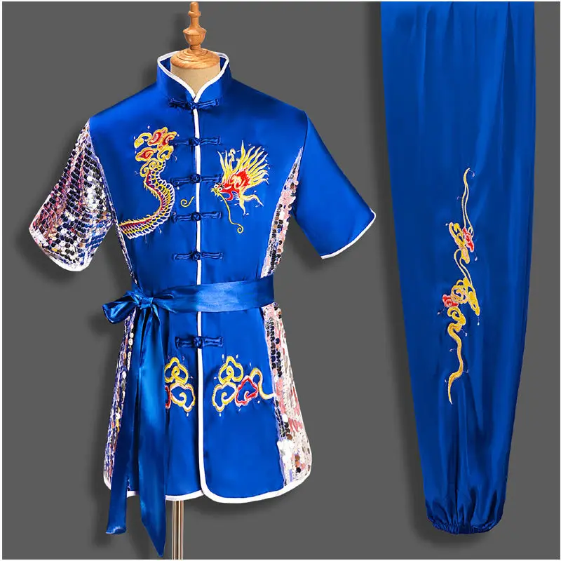 Solredo Unisex Wushu Costume Chinese Traditional Dragon Kung Fu Uniform Training Clothing Martial Arts Costume Tai Chi  Outfit