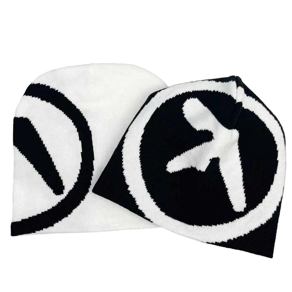 1pc Gothic Women's Hat Beanie Knit Star Streetwear Winter Fashion Wool Pullover Graphic Aesthetic Unisex Accessories