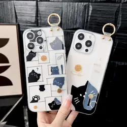 Cat For Huawei Honor 20 X20 X20SE 30 30i V20 30 X40 8x 9x X8 9x X9A 10 X10 V40 Play3 4 Pro Case Wrist Strap Holder
