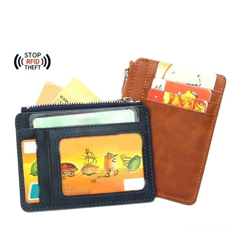 

С90Д Практический блокирующий кошелек для карточек Портмоне из искусственной кожи для использования в бизнесе и путешествиях