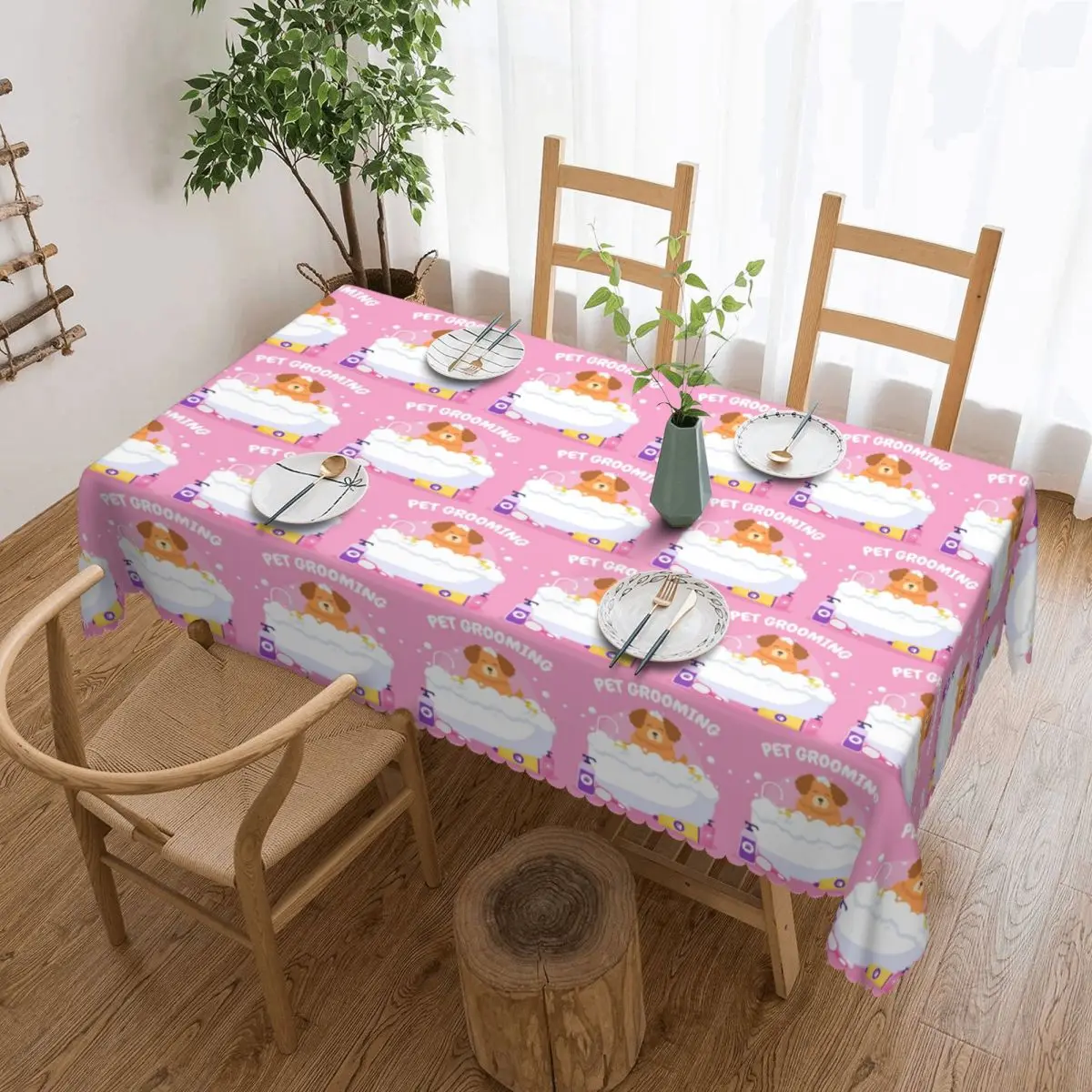 Pet Grooming For Dogs And Cats Tablecloth Restaurant Kitchen Rectangular Tablecloth Party Tablecloth Outdoor Dining Table Cover