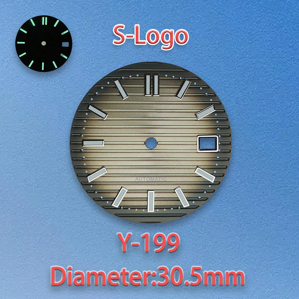 Slogo جودة عالية NH35 الطلب 30.5 مللي متر نوتيلوس ساعة بقرص S الطلب الأخضر مضيئة الطلب مناسبة لحركة NH35/NH36 ﻿