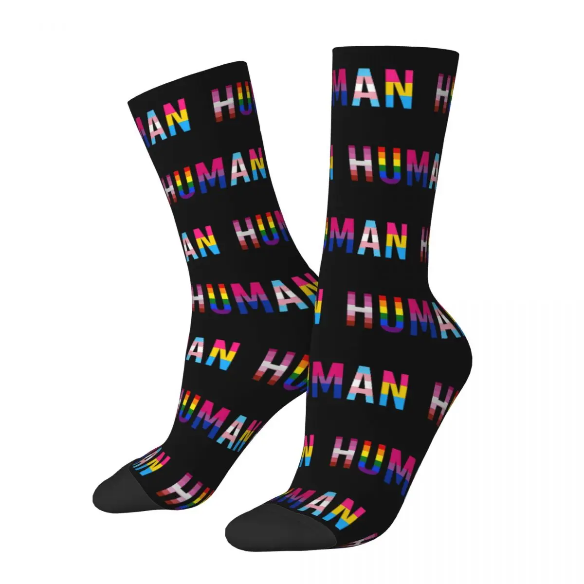 Autumn Winter Funny Unisex Lesbian Gay Bisexual Transgender Pansexual Human LGBT Pride Socks Breathable Soccer Socks