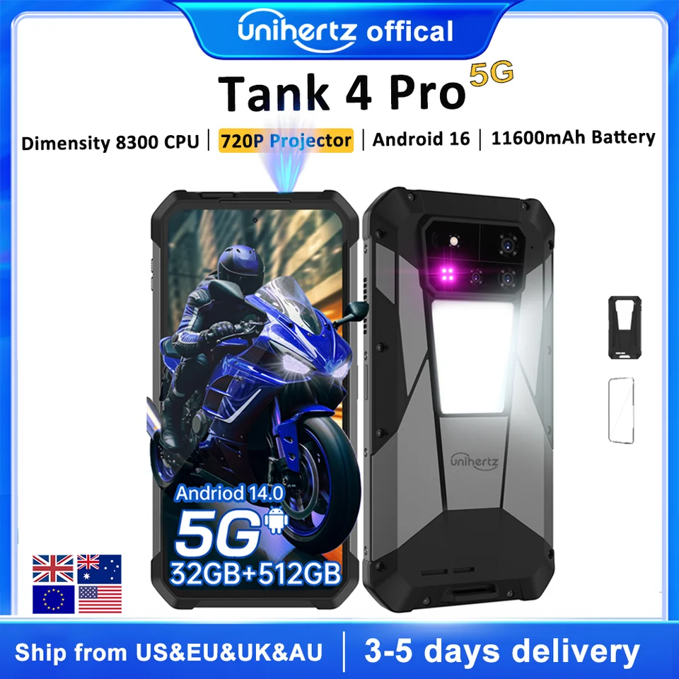 Unihertz Tank 4 Pro Smartphone with Projector and 5G