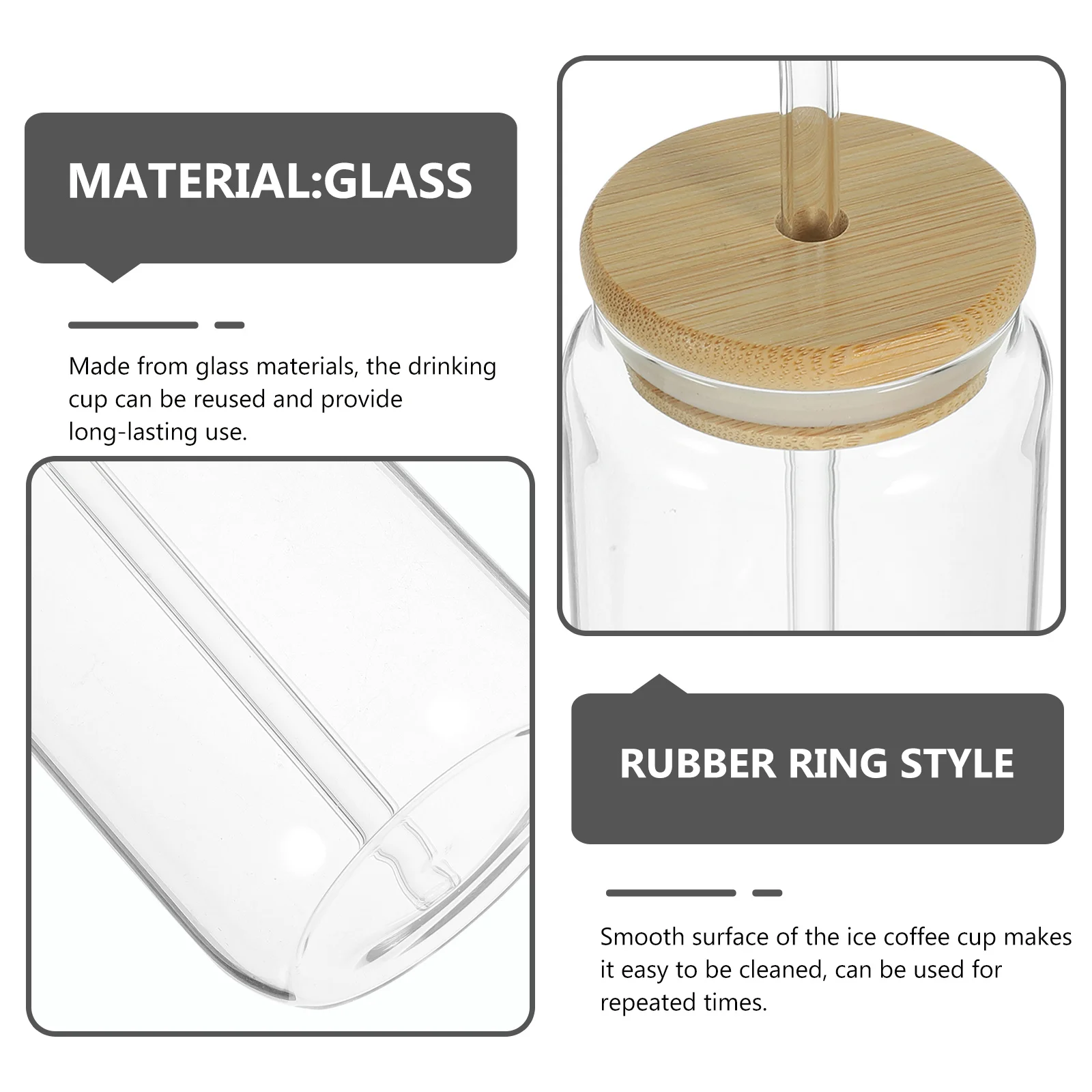 

380ml High Aesthetic Glass Cup with Straw and Lid Versatile for Juice Water Ice Coffee Portable Reusable Water Cup