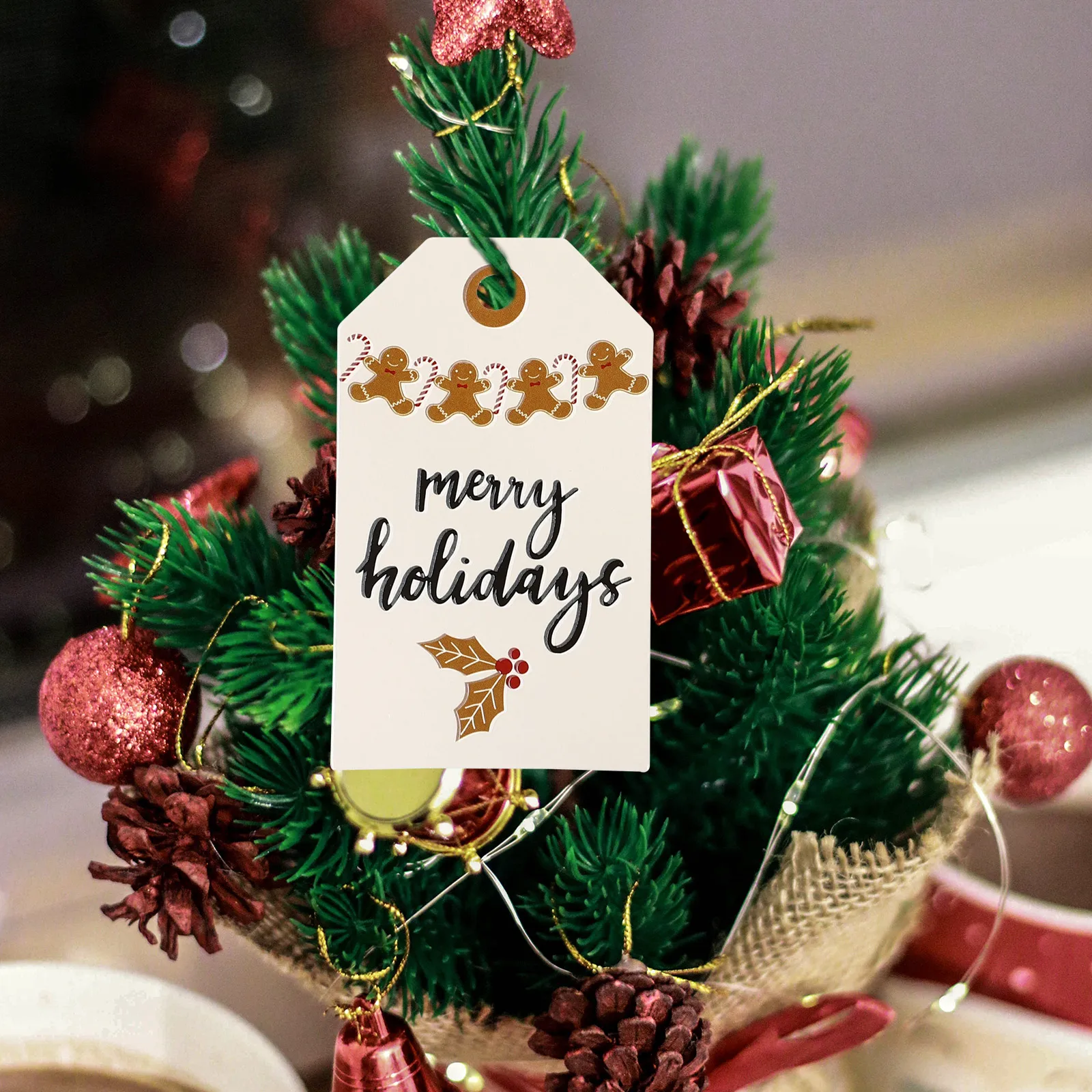 

24 Pcs Decorate Christmas Tree Decoration Hanging Card Wrapping Tags Paper Xmas Pendant