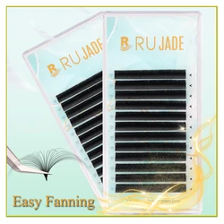 Rujade Automatic Flowering Fast Blooming Easy Fan Lashes 1s Auto Flowering Lash Mega Volume Fans Eyelash Extension Makeup Cilios