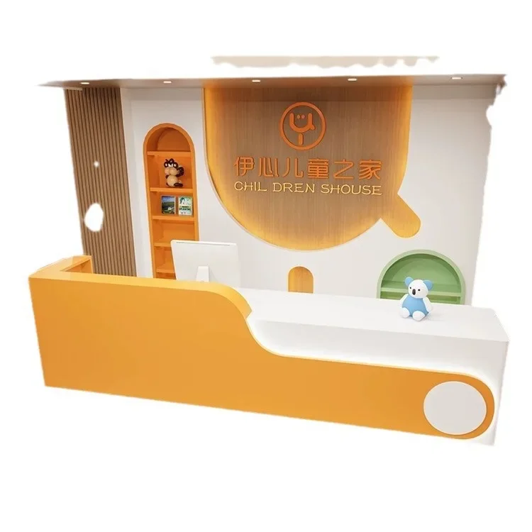 # Hot For MDF Company Reception Desk For Education Training Kindergarten Early Beauty Salon Clothing Store Front Desk Cashier Ba