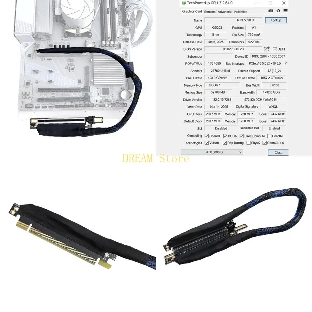 

PCIe 5.0 Compatible GPU Extension Cord 270 Degree Right Angle Routing Braided Shielded Bidirectional Bandwidth Adapter best sale