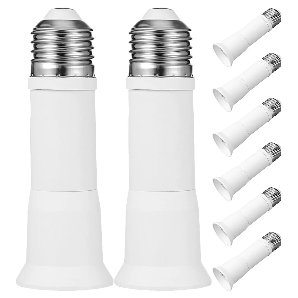 

8Pcs E27 Light Socket Extender Adjustable Retractable Lamp Holder Converter for Home Office Bedroom Flexible Light Socket