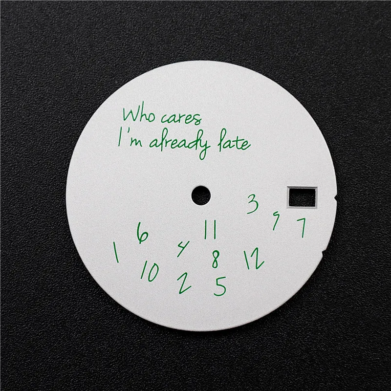 28.5 ملم أرقام بيضاء غير منتظمة قرص إنجليزي بدون إضاءة لمكونات ساعة الحركة NH35 NH36