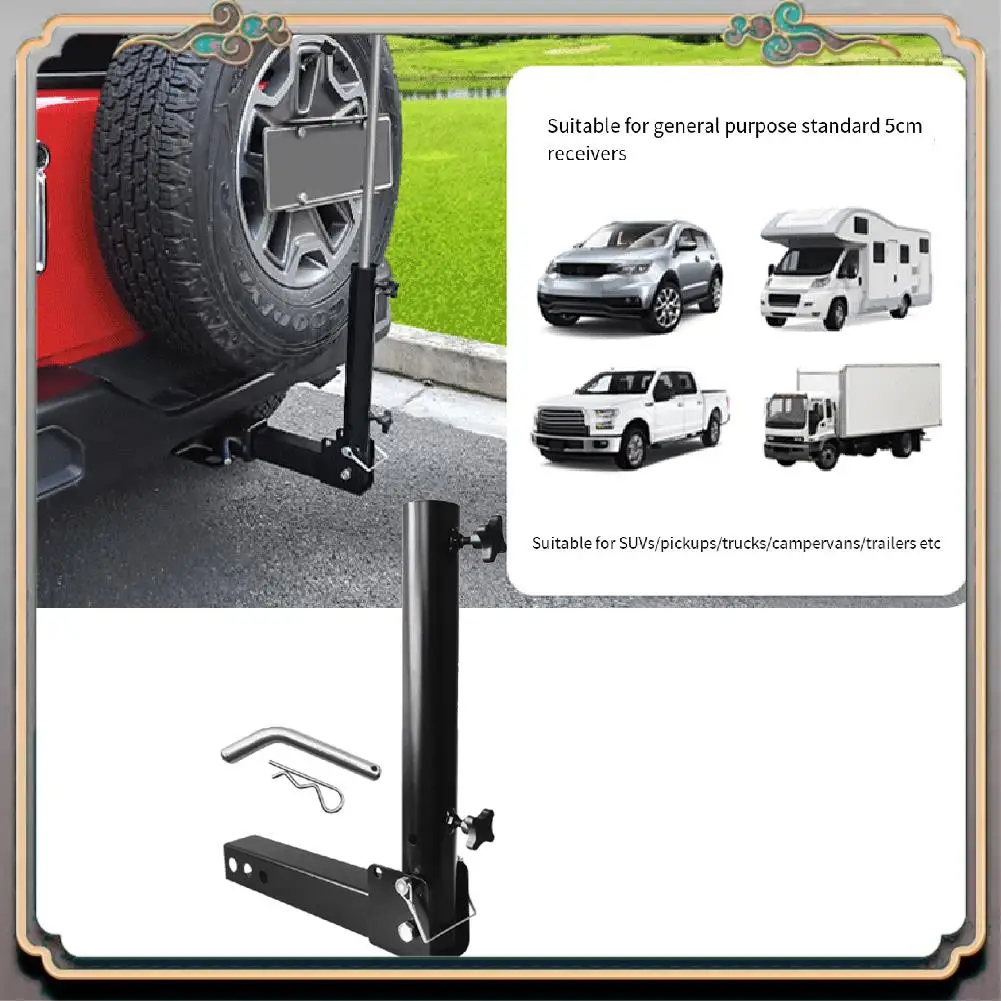 

A73Q-Trailer Hitch Mount Adjustable Flag Pole Holder,For Vehicle With Hitch Receiver,For SUV RV Pickup Car Truck Trailer