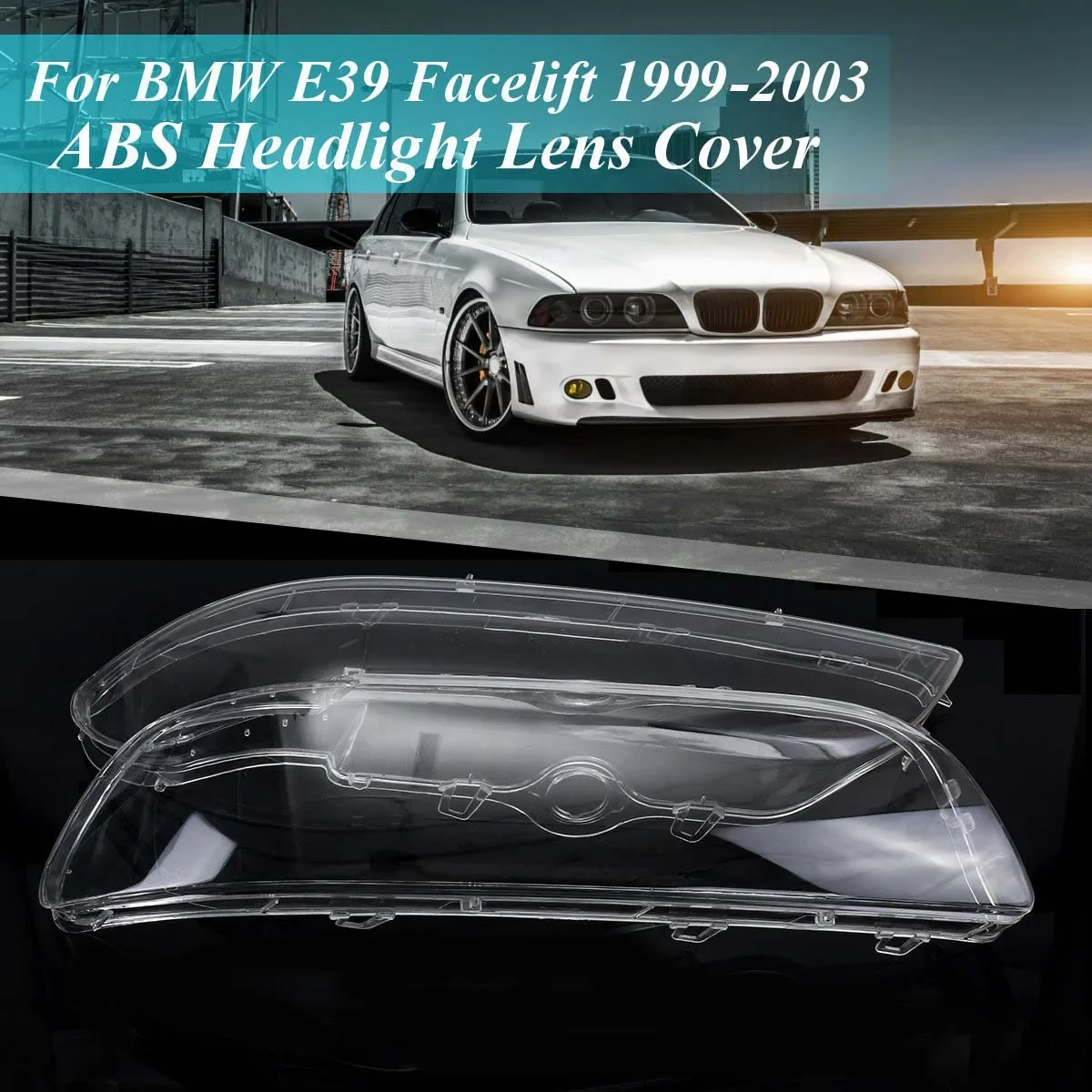 

Car Headlight Clear Lens Headlamp Clear Cover For BMW 5 series E39 1999 2000 2001 2002 2003 Auto parts