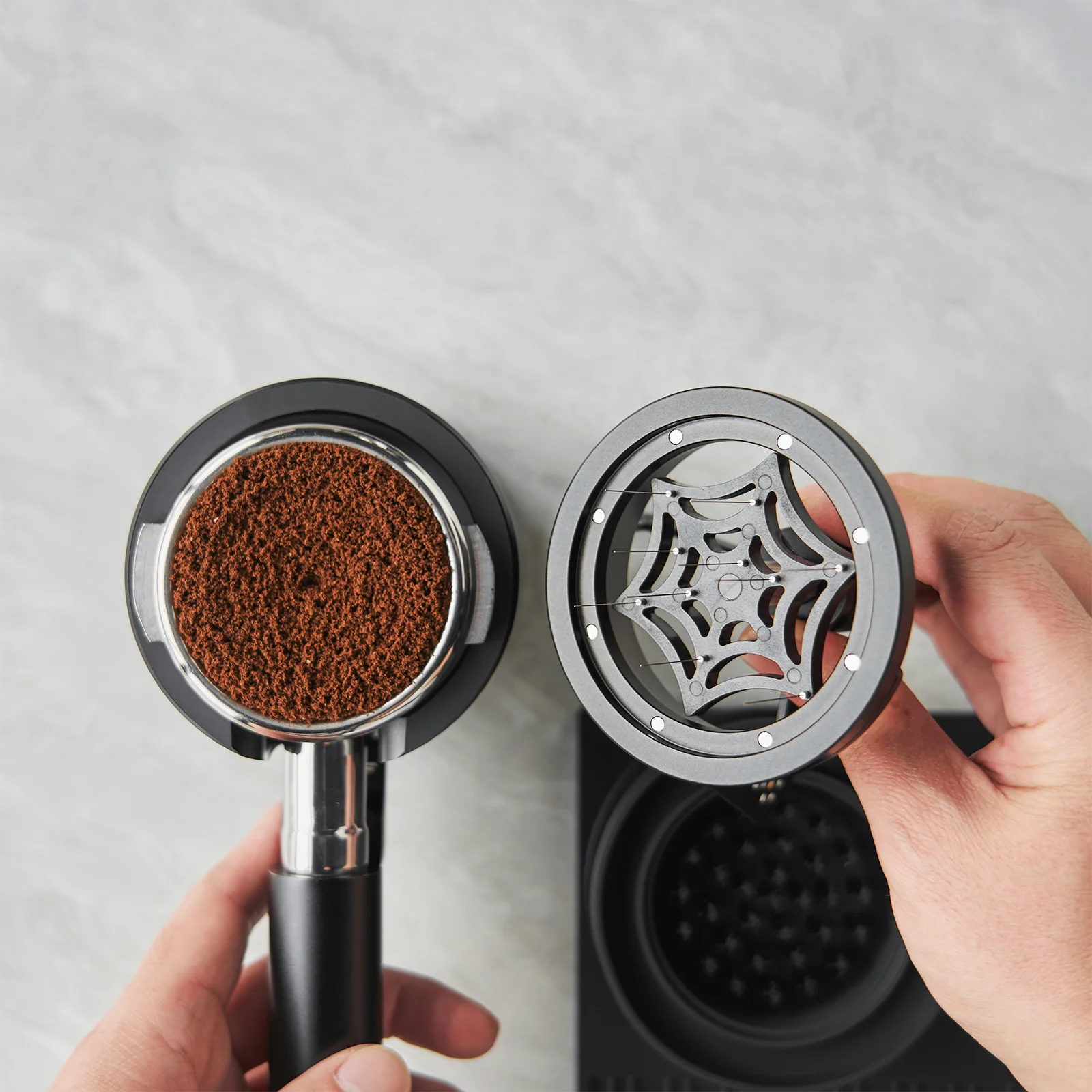 

IKAPE Rotary WDT Tools, Espresso Stirrer Distribution Tool for Barista, 0.4MM 10 Needles Espresso Coffee Stirrer with Stand