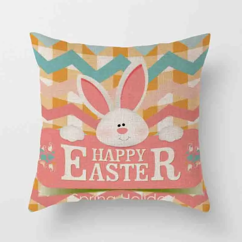 

New produEaster Decoration Pillowcase Sofa Cushion Cover Bed Pillowcase Home Party Cushion Cover Watercolor Bunny Hug Pillowcase