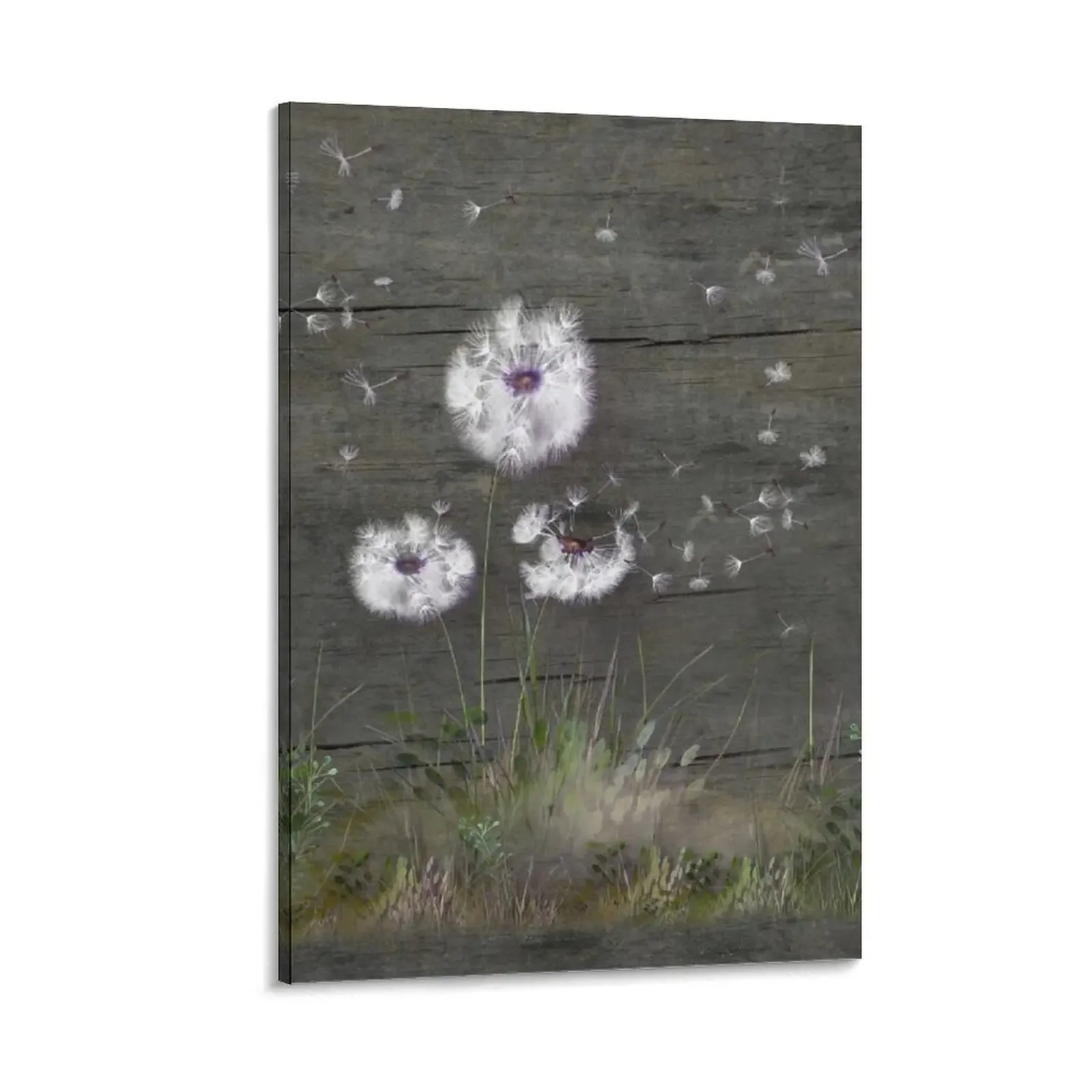 

Rustic Barn Wood Series: Dandelion Seeds Fly Away Canvas Painting home and decoration