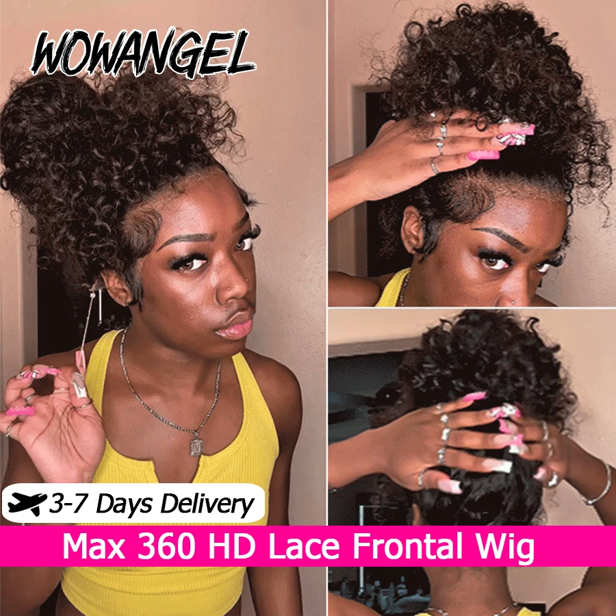 วิกผมแบบเต็มศีรษะ 360 องศา พร้อมเชือกผูกแบบซ่อน  ทำจากผมแท้  สายรัดแบบซ่อน  จุดต่อผมแบบฟอกสี  ลอนน้ำ  วิกผมลูกไม้ HD  พร้อมเชือกผูก