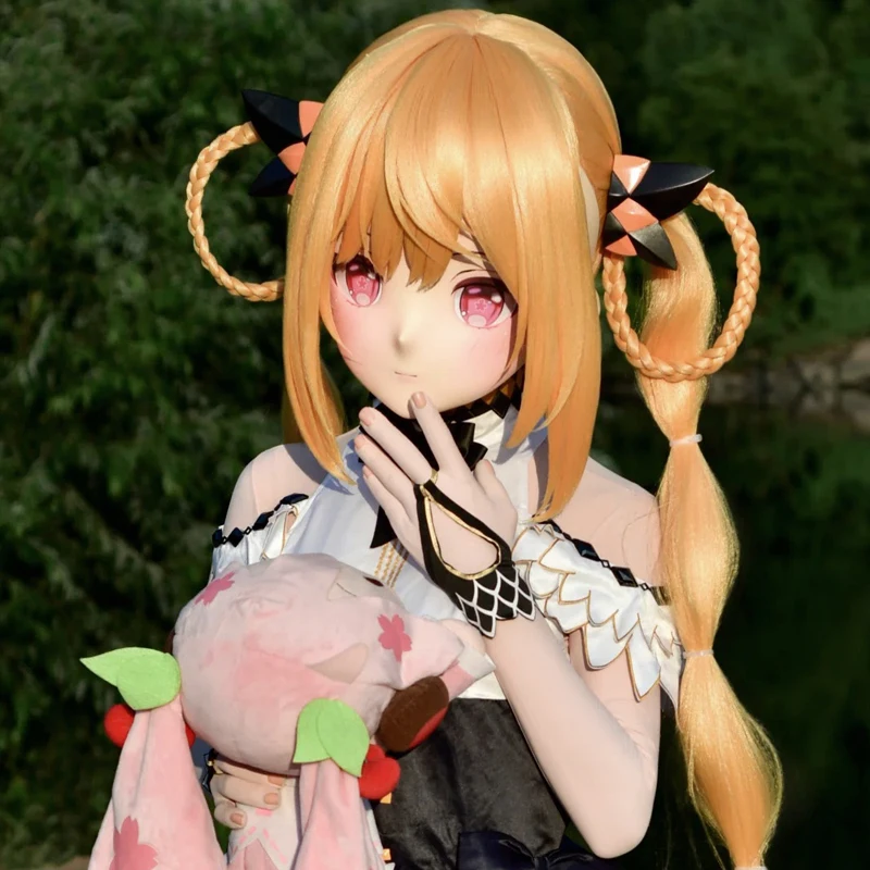

(MEO186) Customize Handmade Full Head Lockable Crossdress Male to Female Japanese Cartoon Anime Game Character Kigurumi Mask