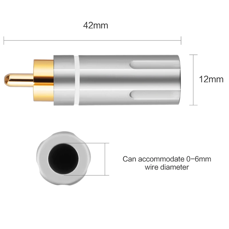 Złącze wtyczka RCA czyste miedziane złote kable Audio RCA męskie gniazdo adaptera końcówki głośnikowe RCA złącza akustyka Hifi