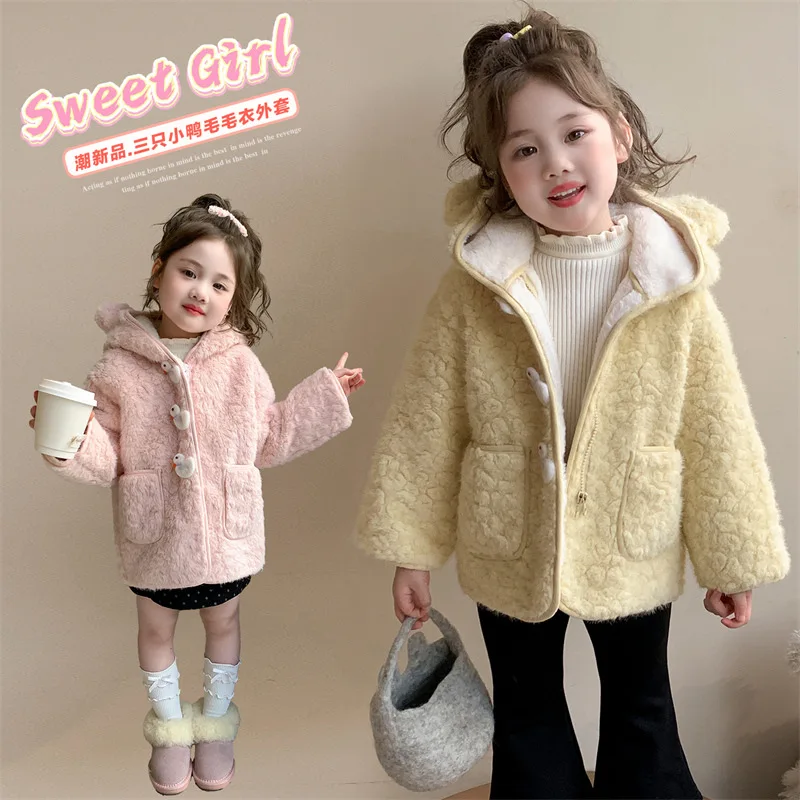 

Осенне-зимнее теплое утепленное пальто для девочек, пальто с капюшоном, однотонные топы, новая модная детская одежда для детей от 7 до 12 лет, корейский стиль