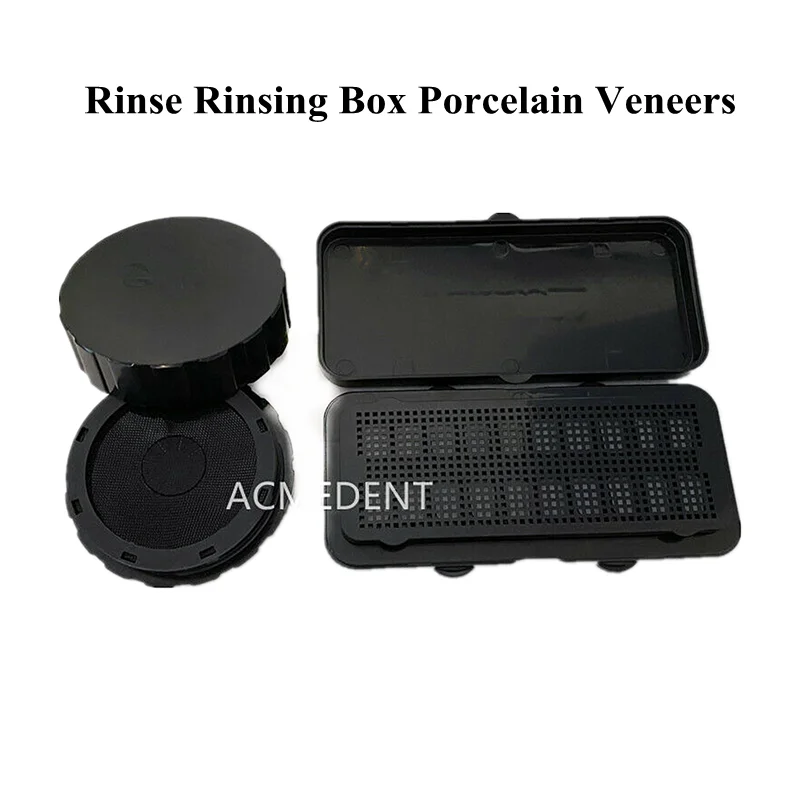 5Box Dental Veneer Rinse Rinsing Box Porcelain Veneers Sterilize Ceramic Veneers Denture Storage Box