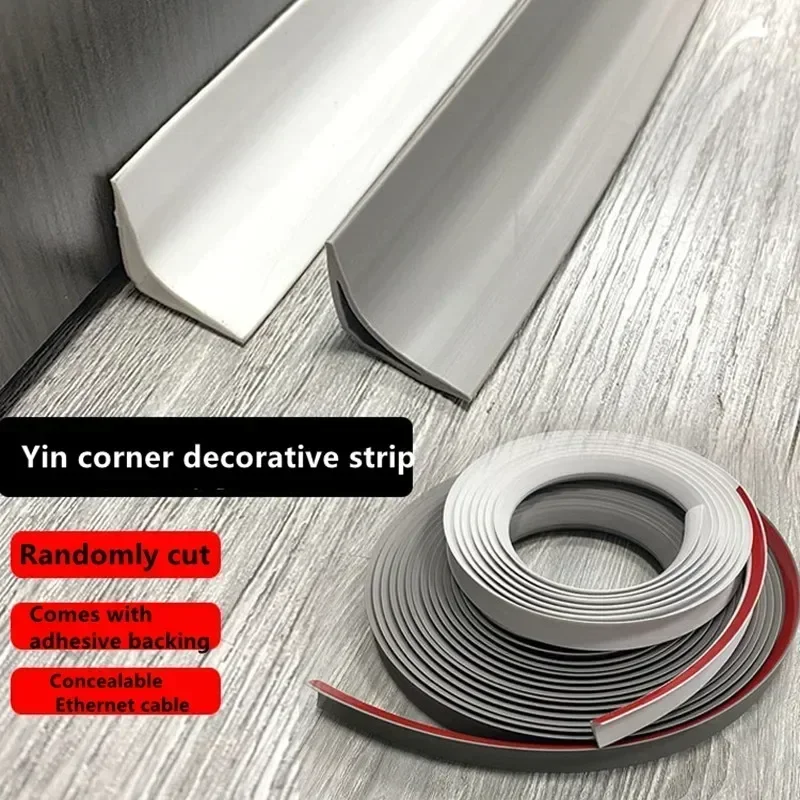 5M Self-Adhesive Wall Inner Corner Trim Corner Molding Line Tape Skirting Line Ceiling Caulk Internal Strip Edge Home Decoration