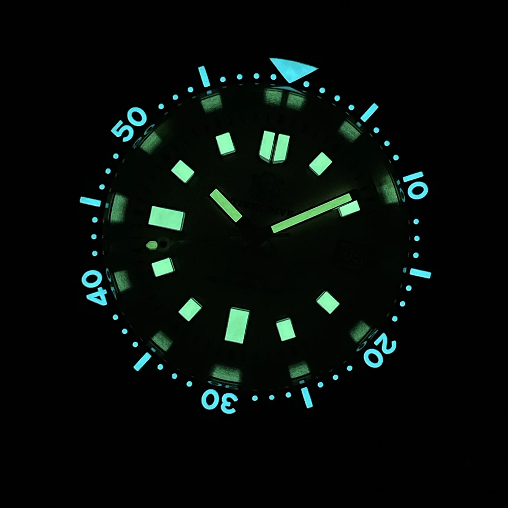 STEELDIVE New Arrival SD1974 White Dial Ceramic Bezel Super Luminous 200m Waterproof NH35 Automatic Dive Watch with Milled Clasp