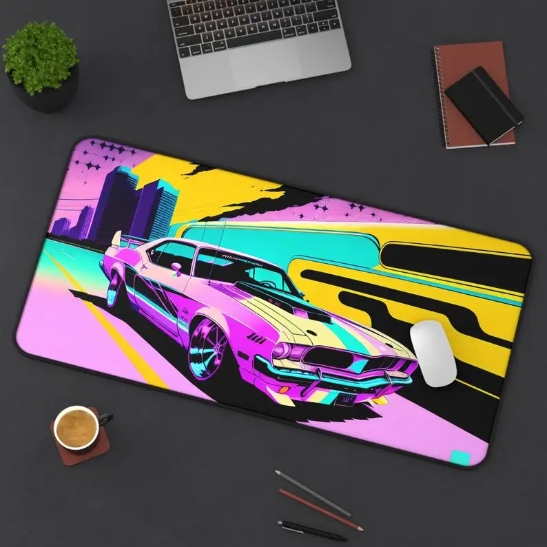 Anime Sports Car Style Deskmat, Cute Kawaii Desktop Decoration, Artistic Style Desk Pad,perfect Gift for Friends Kawaii Deskmats