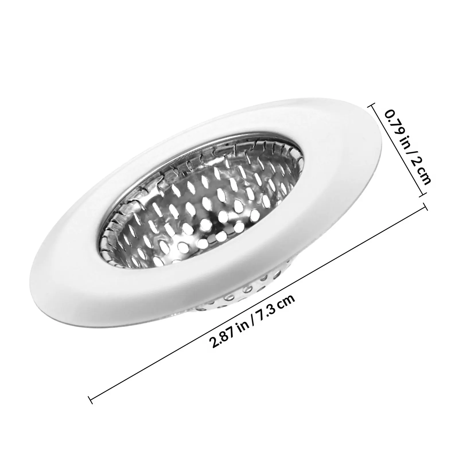 2Pcs Premium Stainless Steel Sink Strainer Basket Kitchen Sink Filter Drain Guard with Smooth Curved Edge for Easy Cleaning