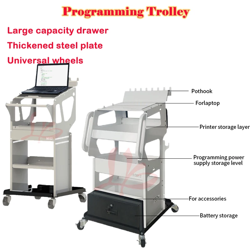 9012 10012A 10012 8012 Programming Trolley with Rolling Wheels Storage Space with Drawers Regulated Power Supply Storage