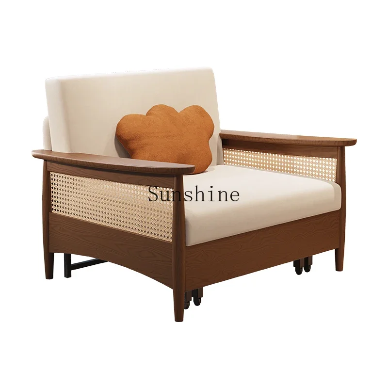 

Solid wood dual-purpose simple single small apartment household living room multi-functional foldable bed