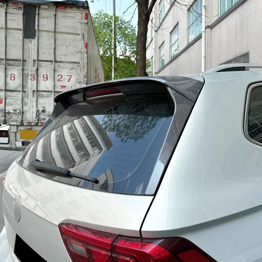 3Pcs Rear Roof Side Spoiler Wing For VW Tiguan MK2 2017-2023 To Rline Trunk Side Wing Splitter Cover Stickers Gloss Black Tuning