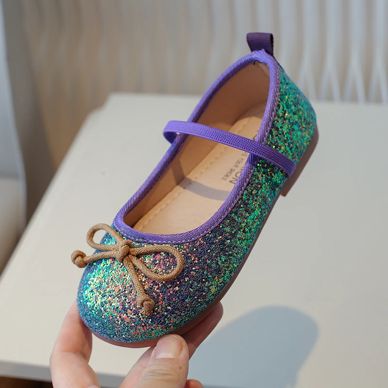 Glitter Little Mermaid Princess Shoes for Girls Stylish Evening Dress Shoes Girl Bling Birthday Wedding Party Shoes Kids