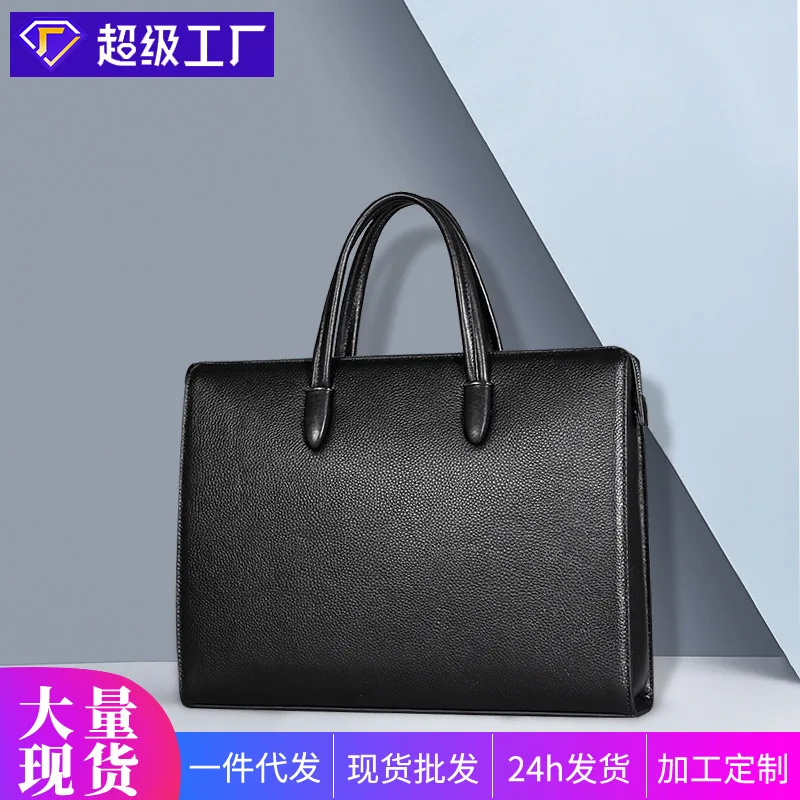 New Shoulder Bag Fingerprint Lock Men Handbag Genuine Leather Business Laptop Men Bags anti-theft Large Capacity Men Travel Bags