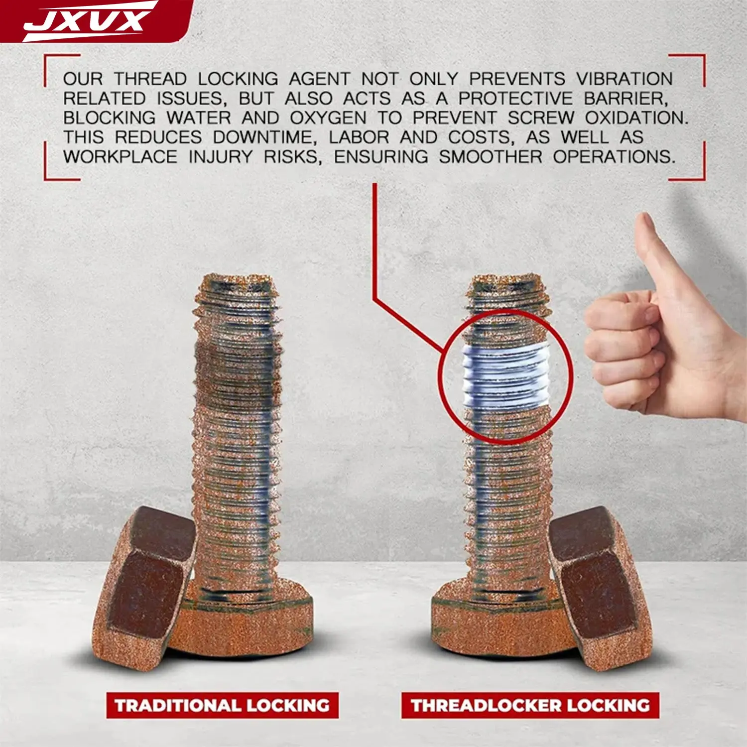 50ml Threadlocker 271Red High-Strength Thread Locker 243 Nuts-Bolts Locker, Screw Adhesive Lock Tight Seal Fasteners Anaerobic Curing Metal Glue,Rustproof.