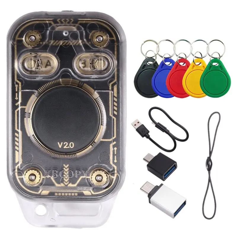 B04C-Chameleon Ultra V2.0 RFID Smart Chip Reader Emulator+ 5XUID Keychain Duplicator 125K 13.56Mhz Card Decoding Functionali