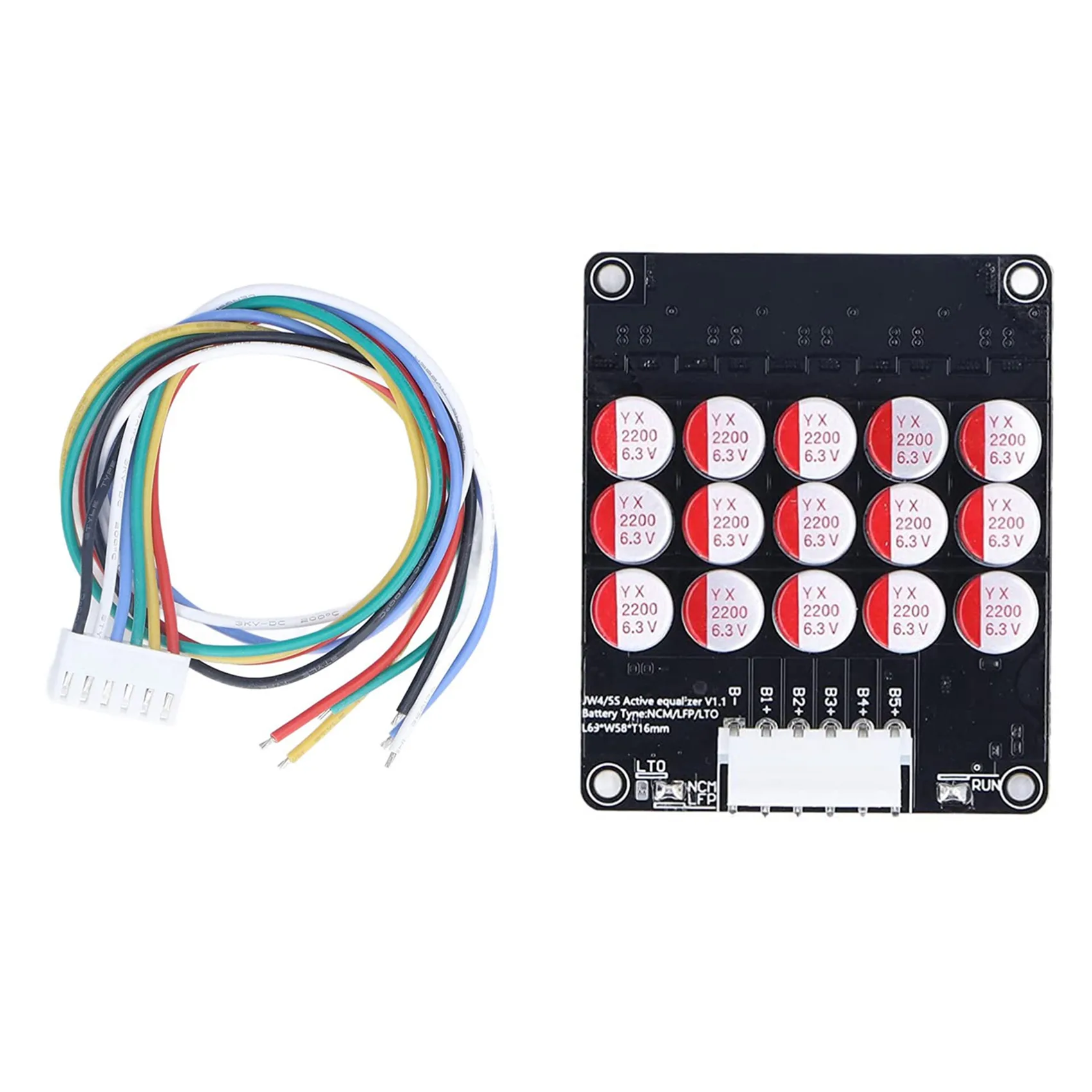 Customer Favorite 5S Active Equalizer Balancer Lifepo4 / Lipo/ LTO Battery Energy Equalization Capacitor BMS Board view 5