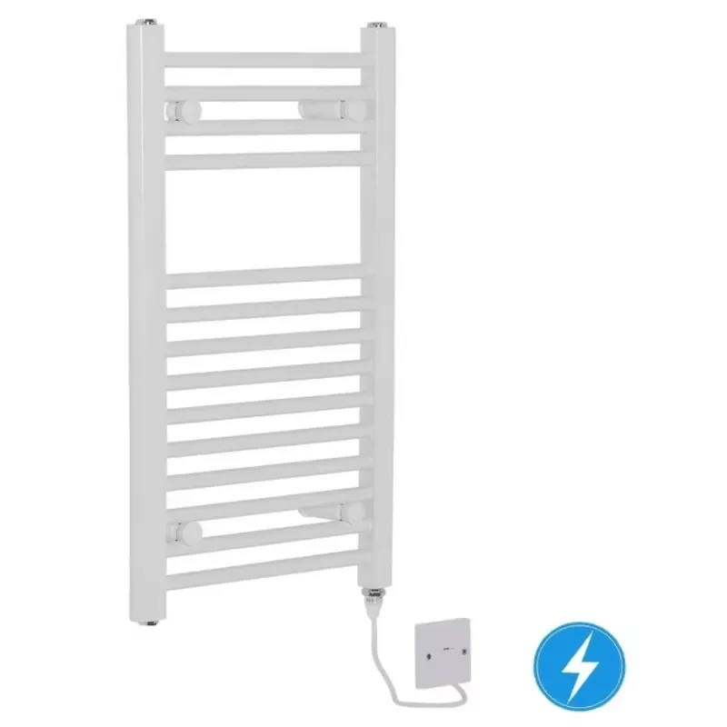 700 X 400 mm White Bathroom Electric Heated Towel Rack Wall-Mounted Polished Metal Eco-Friendly