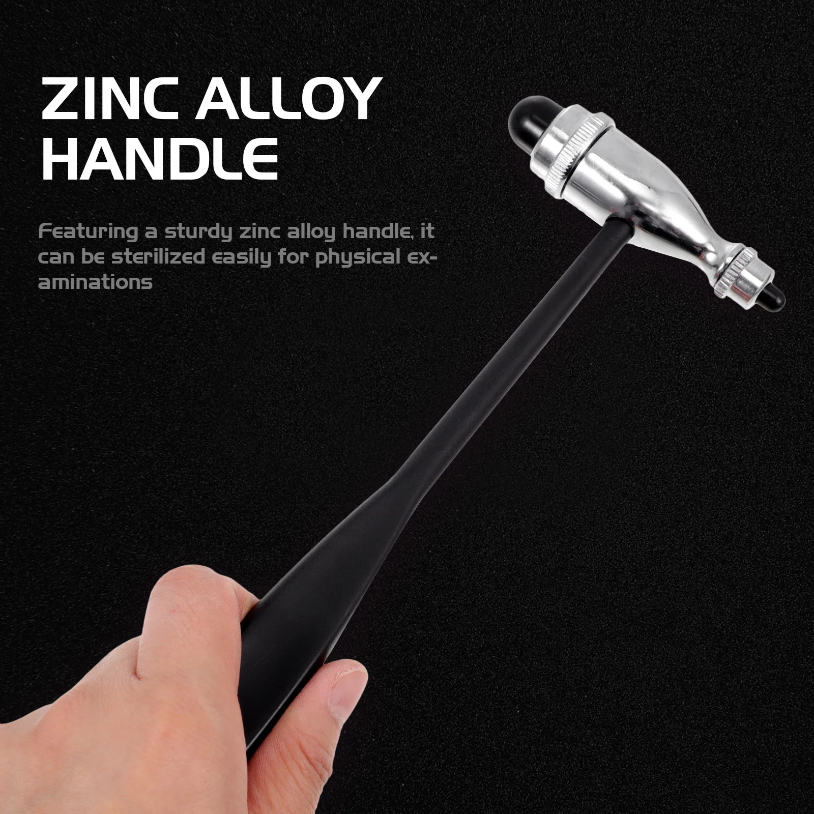 

1pc Double-Headed Reflex Hammer T-Shaped Medical Diagnostic Tool Sterilizable Zinc Alloy Handle For Neurological Testing