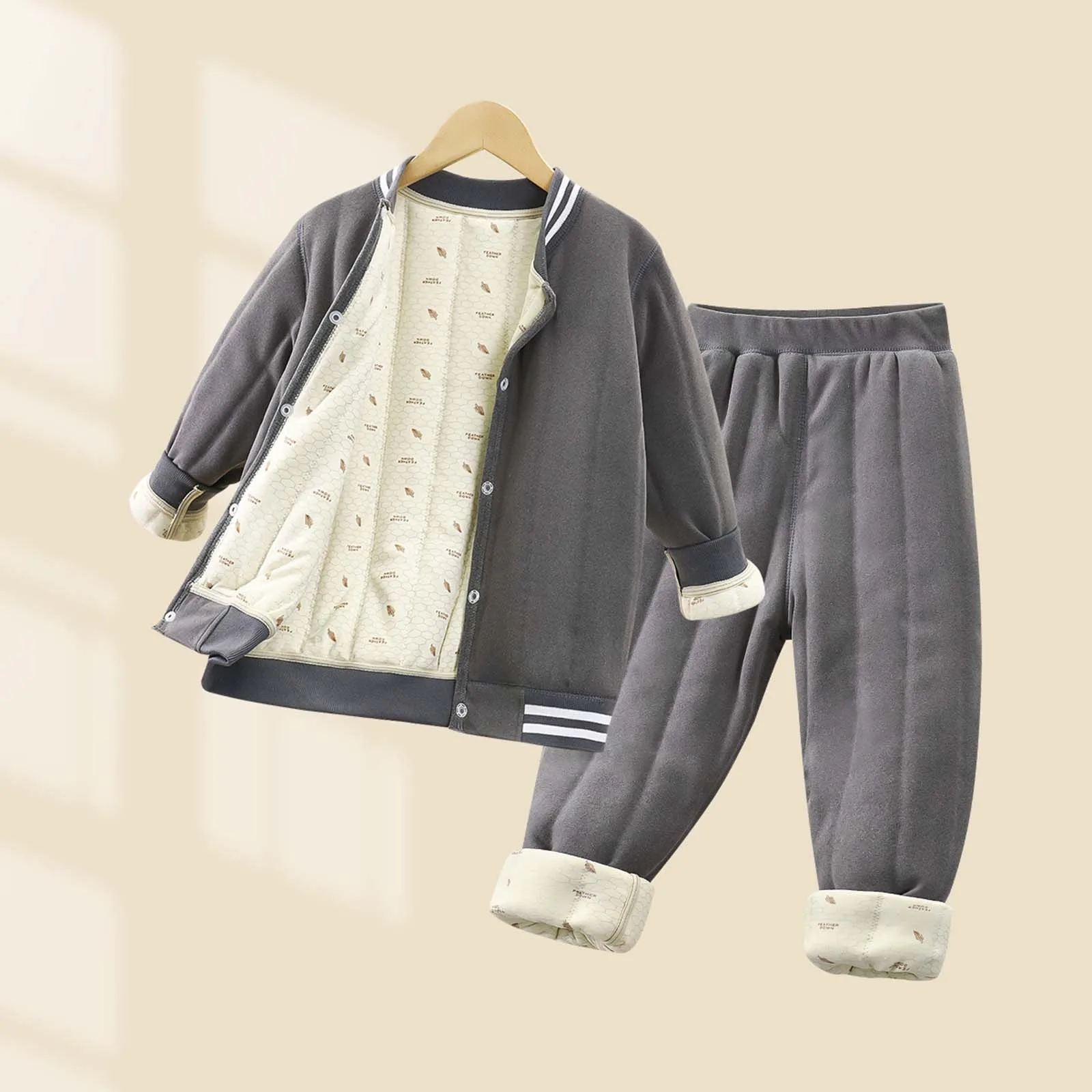 

Dinosaur 3 Piece Set Childrens Comfortable And Warm Long Sleeved Coat Pants Simple School Interior Outfit Baby Firetruck Outfit