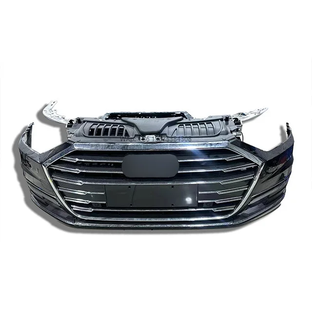 For 2019-2022 A8 Front Bumper Headlight Bezel Grille Radiator Fan Parking Sensor Wiring Harness Absorber