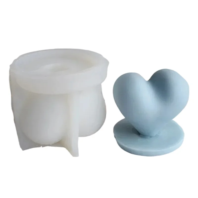 3D Love Candle Silicone Mold DIY Handmade Heart-shaped Soap Gypsum Crystal Crafts Resin Casting Mold Valentine\'s Day Gift Making